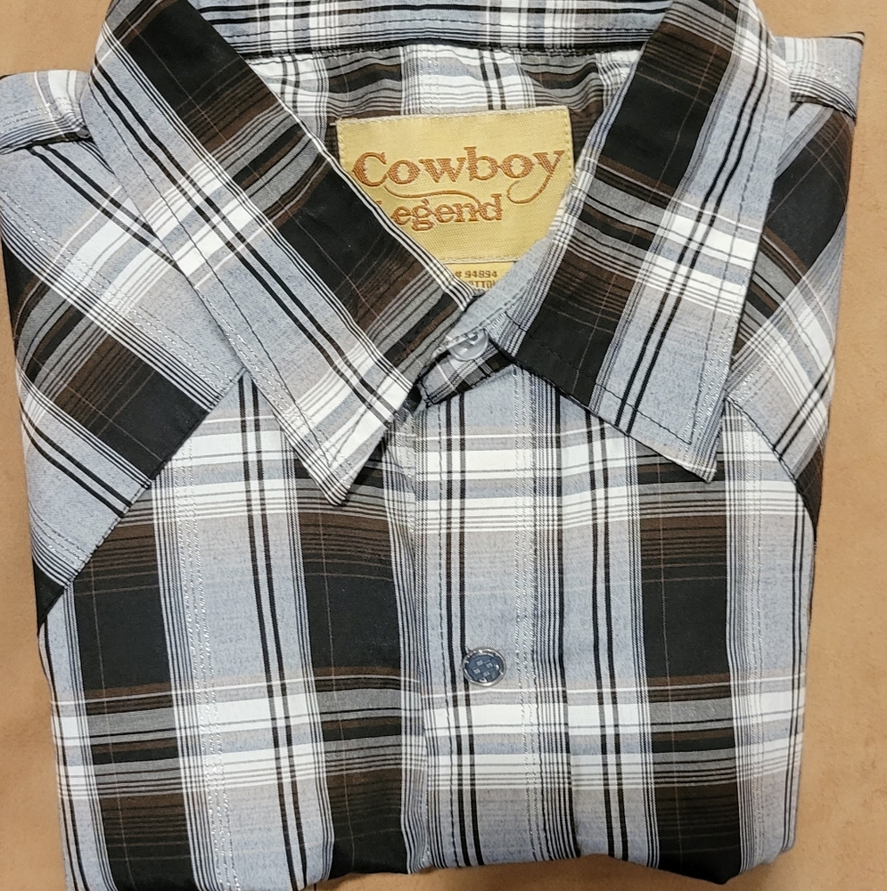 Mens Shor Sleeve Pearl Snap Shirt